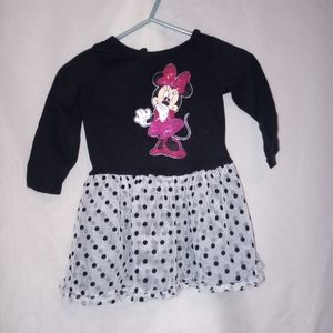 Mini Mouse dress with mini ears and mini backpack.